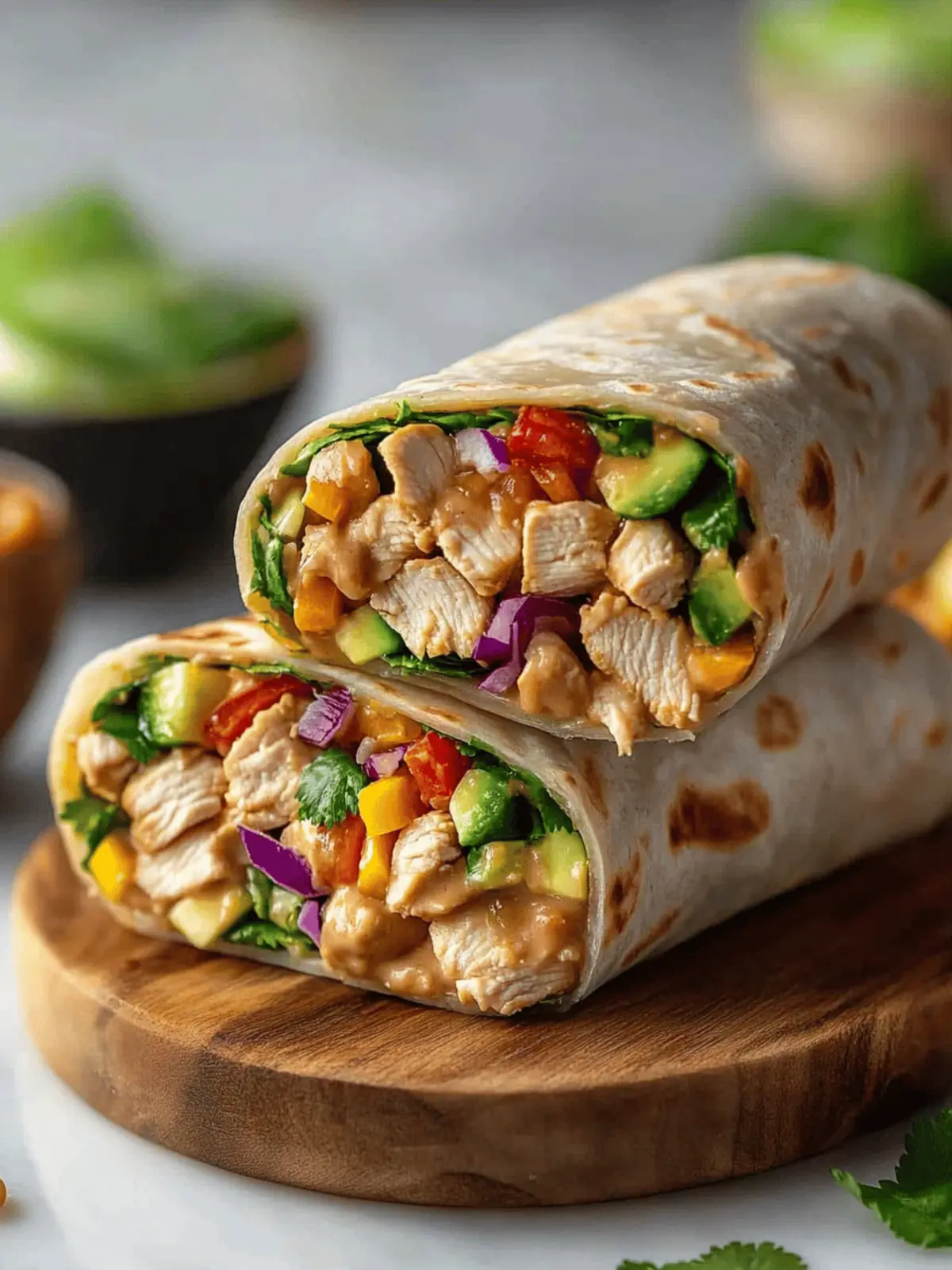 Thai Peanut Chicken Wraps