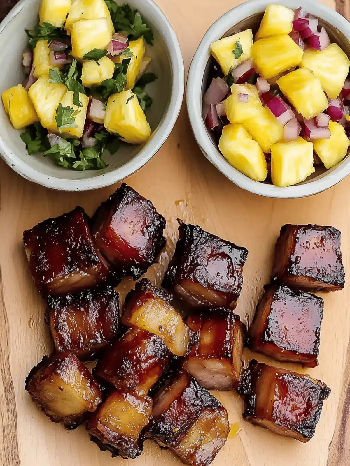 Pork Belly Burnt Ends with Zesty Pineapple Salsa Delight 3 Pork Belly Burnt Ends with Zesty Pineapple Salsa