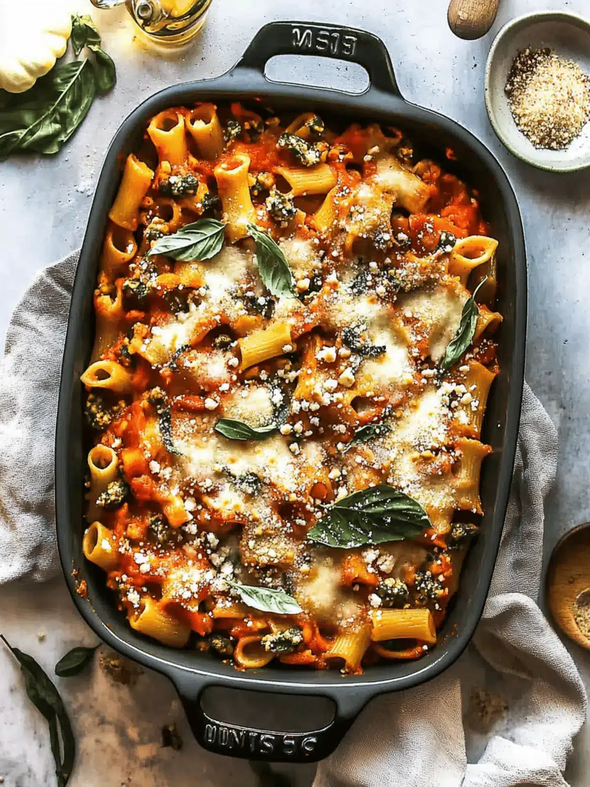 Pasta Bake with Pumpkin Tomato Sauce