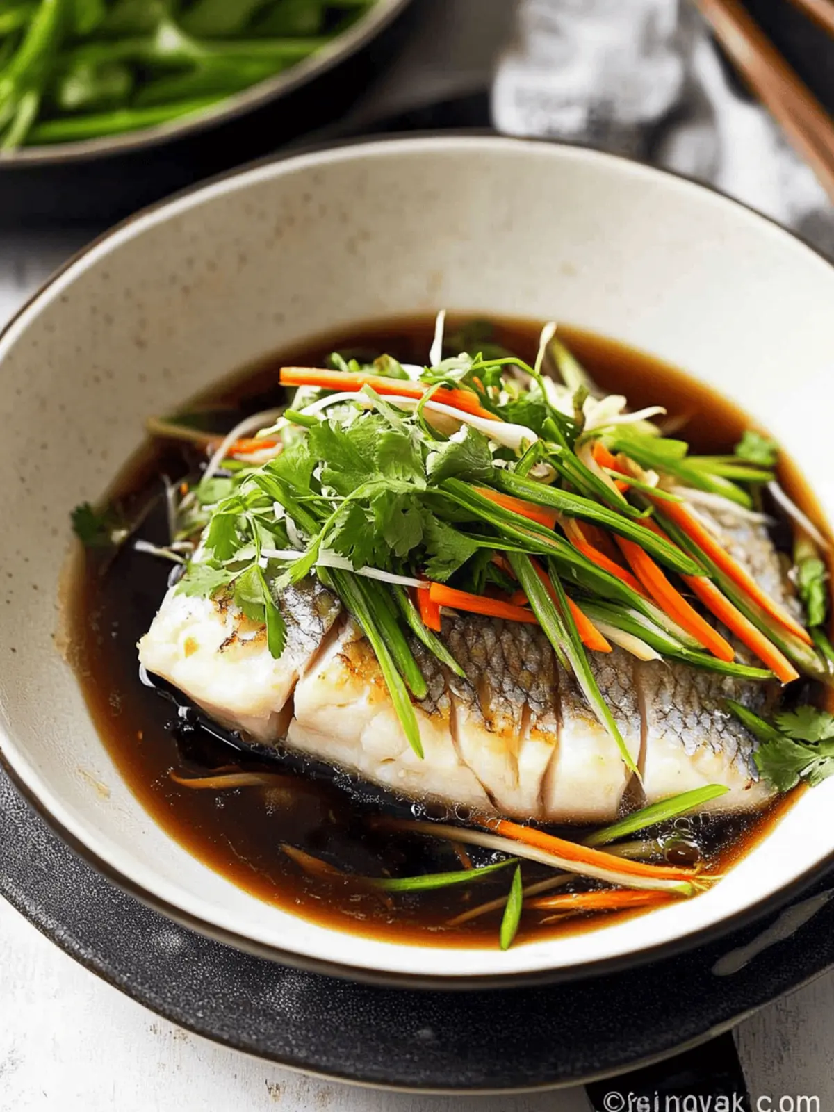 Steamed Fish with Ginger and Soy Sauce