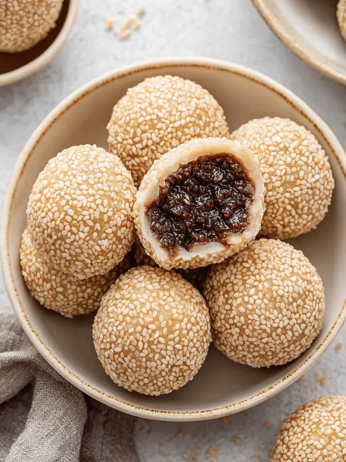 Sesame Balls with Red Bean Paste