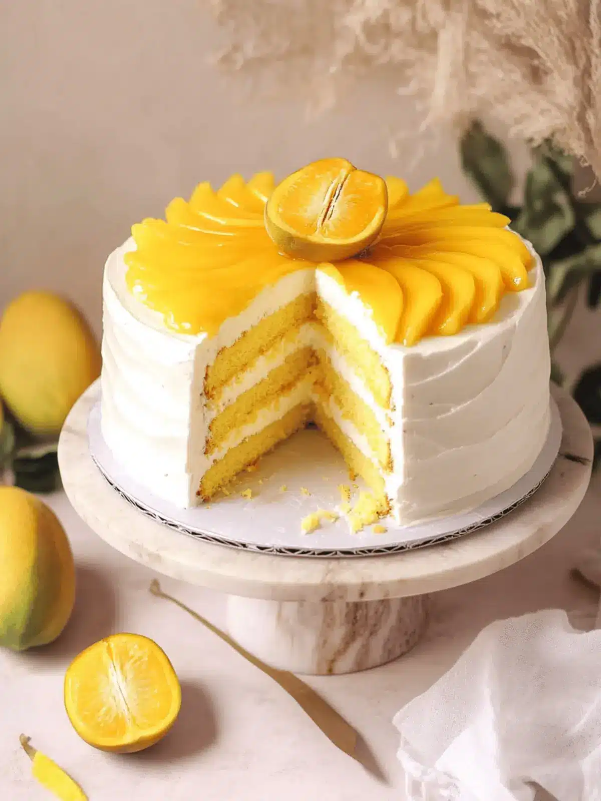 Mango Cream Chiffon Cake