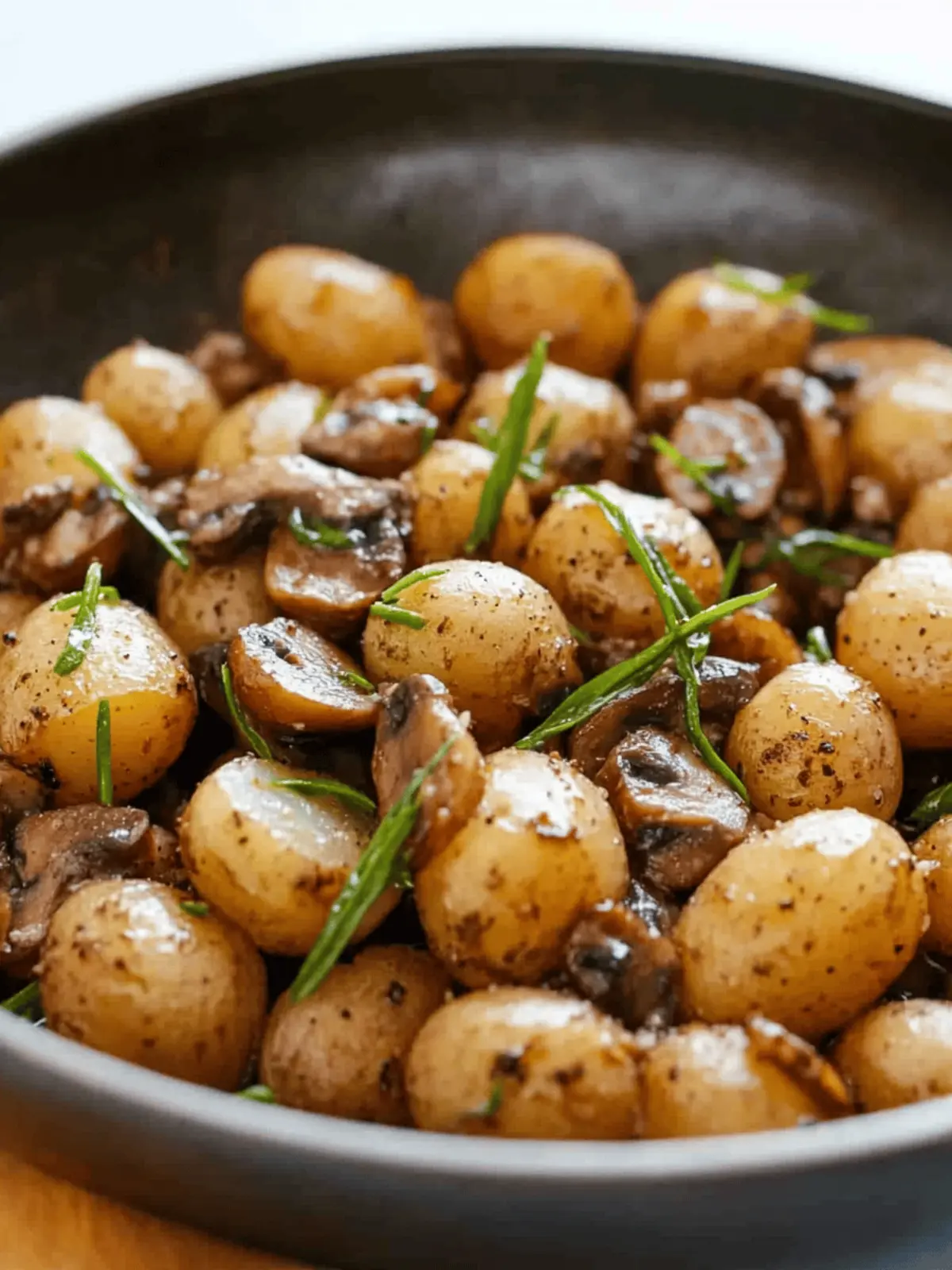 Roasted Baby Potatoes in a Homemade Mushroom Sauce