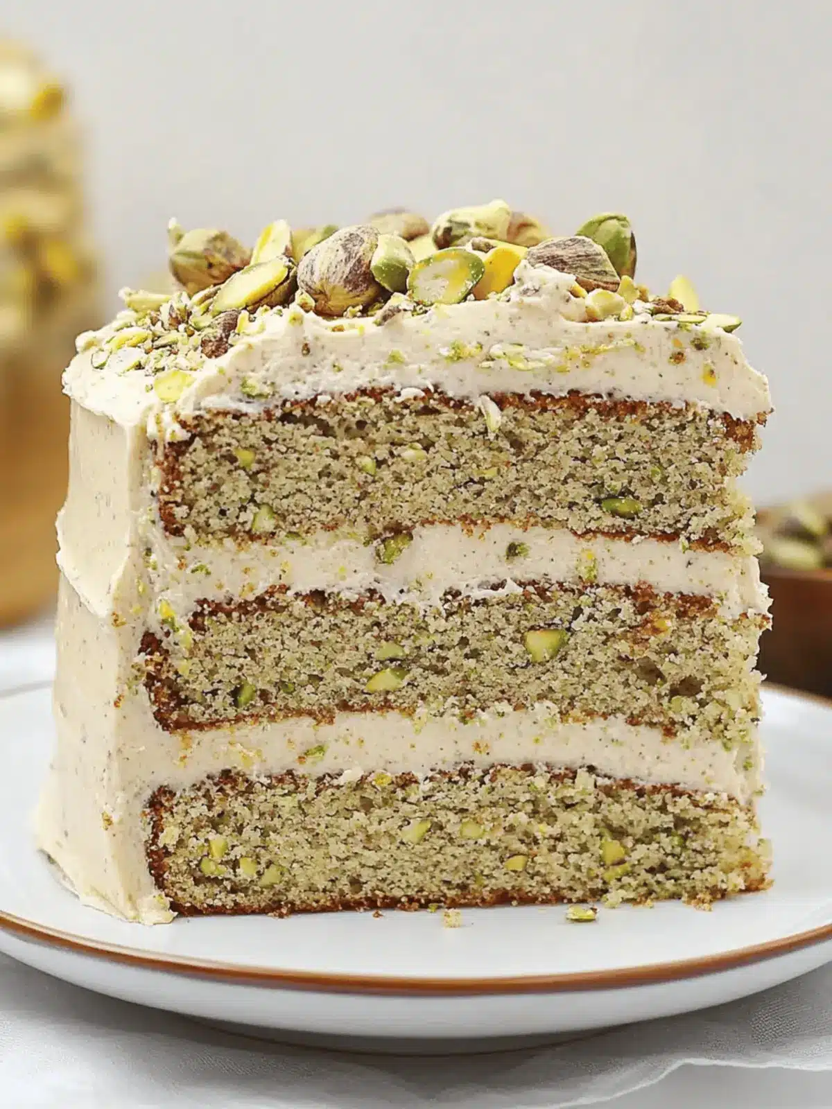 Pistachio Cake with Pistachio Buttercream