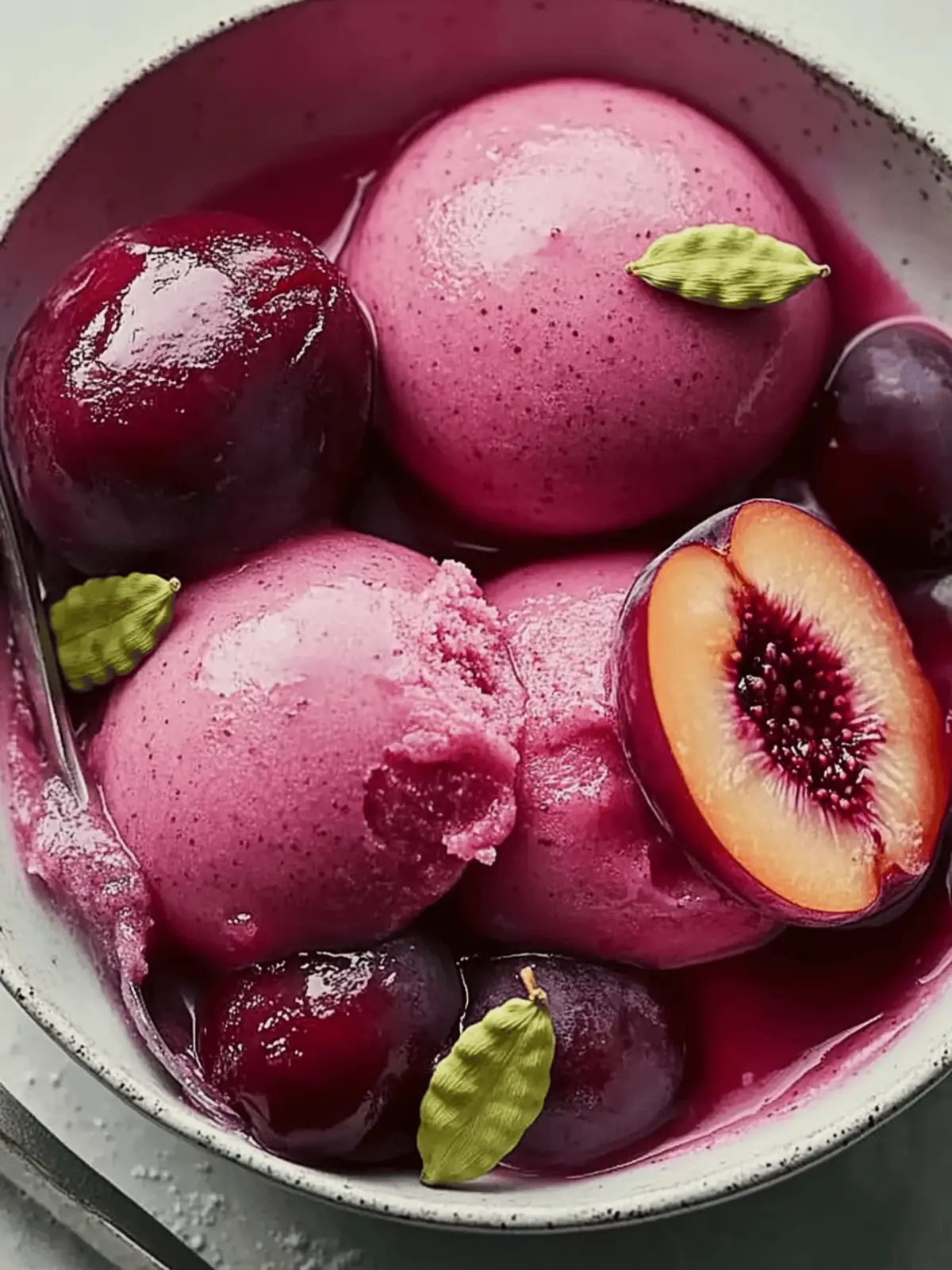 Cardamom Plum Sorbet