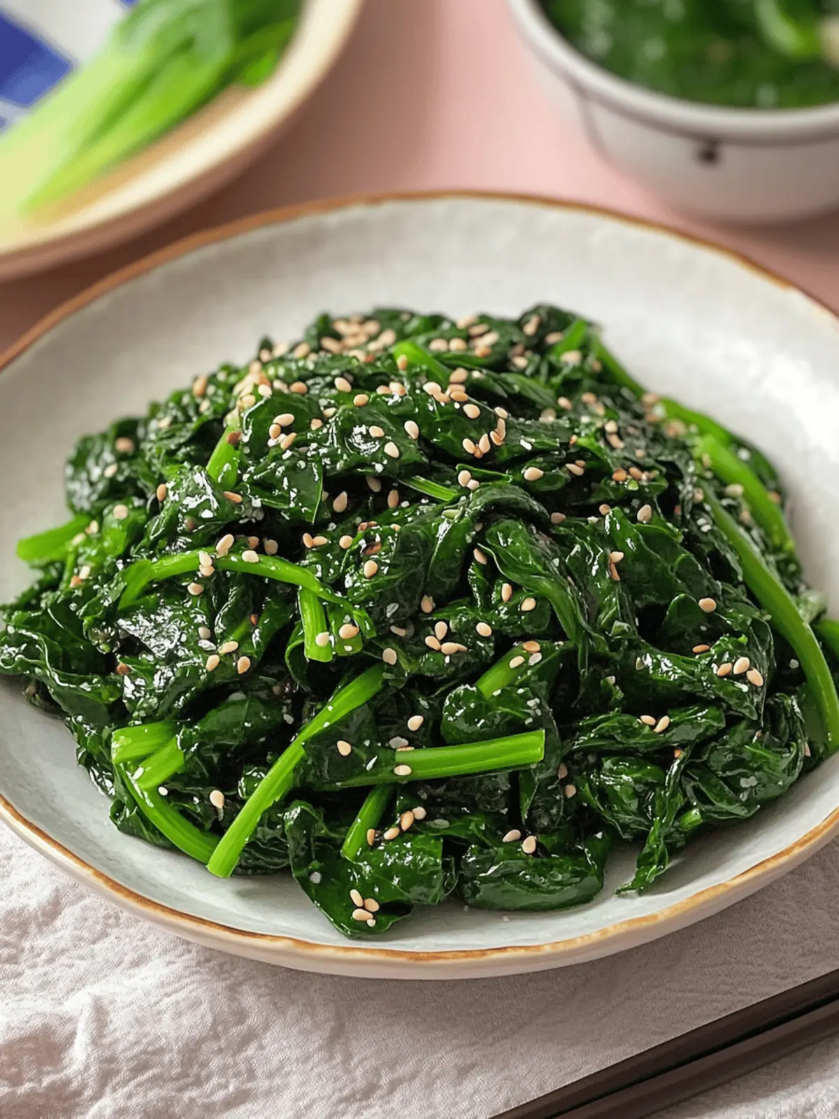 Korean Spinach Side Dish (Sigeumchi Namul)