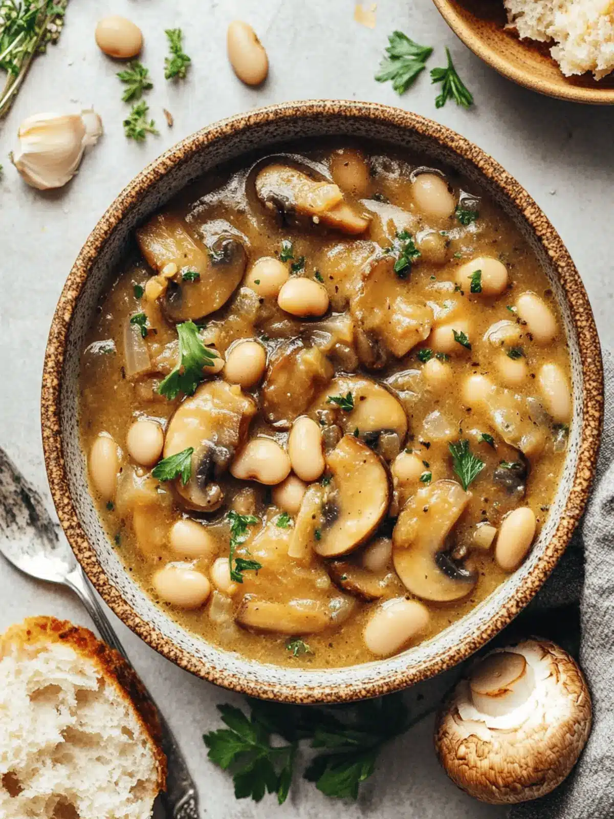 Cozy White Bean Mushroom Stew (Vegan)