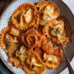 Raviolis With Creamy Harissa Sauce