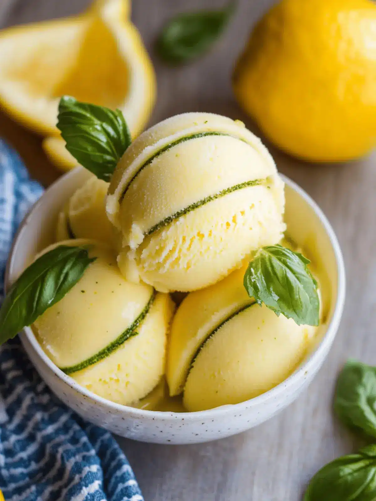 Lemon Basil Sorbet