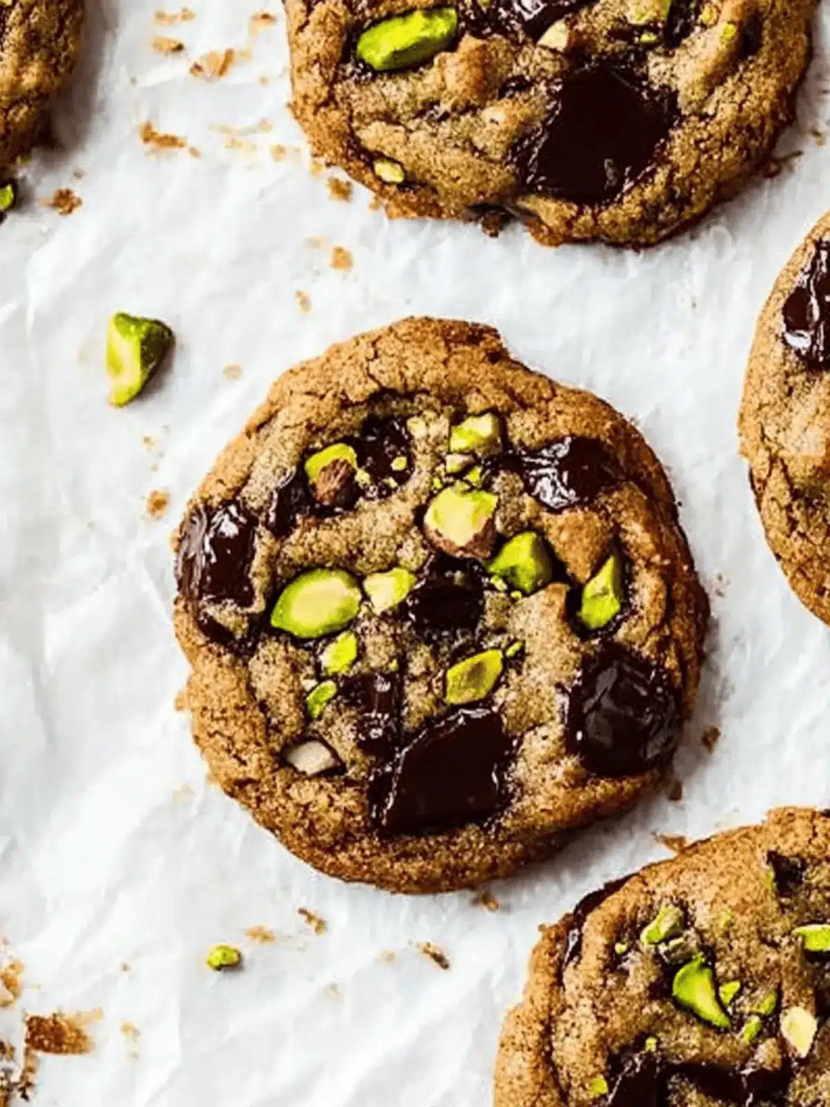 Vegan Dark Chocolate Chunk Pistachio Cookies