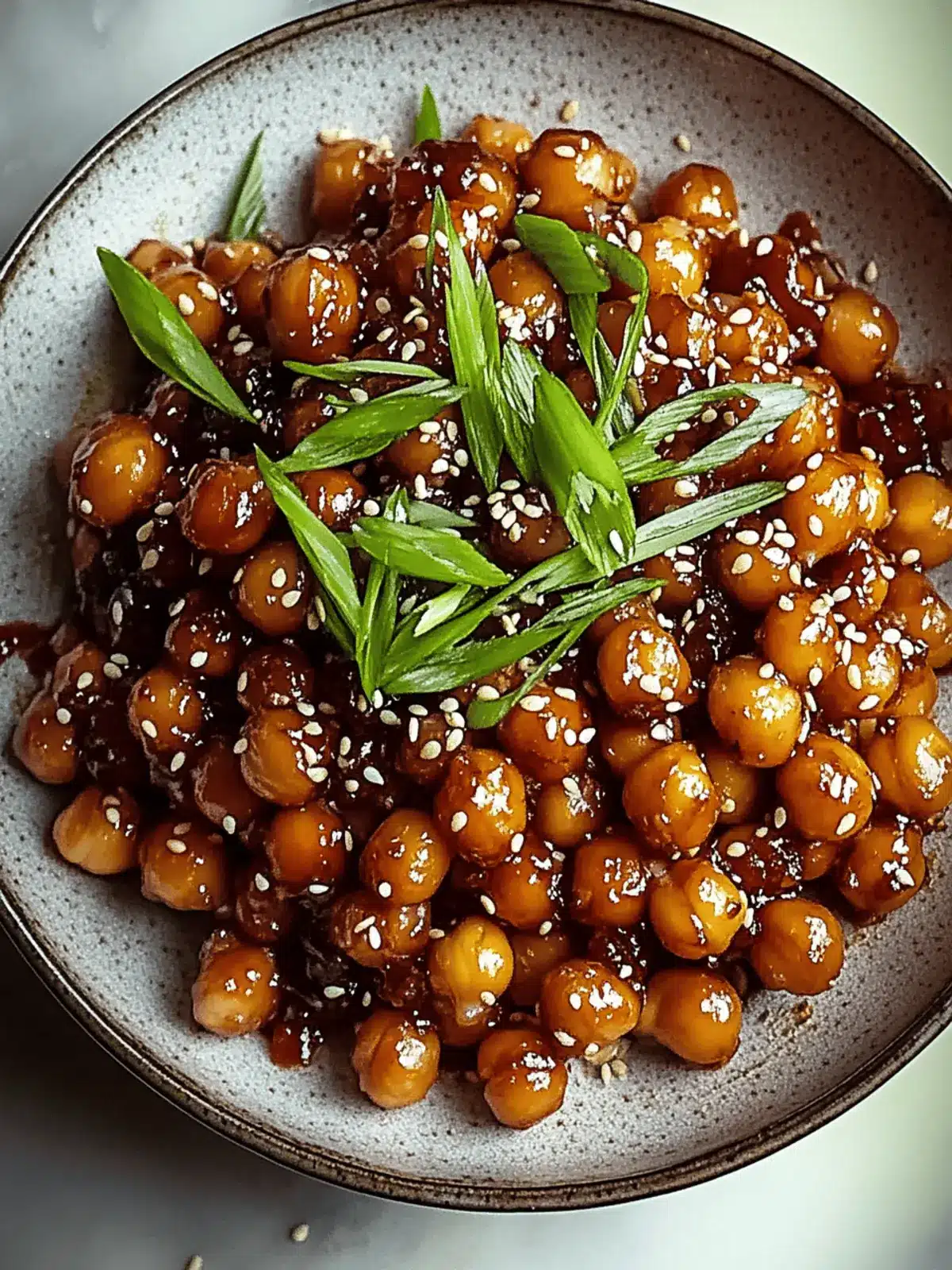 Vegan Sticky Sesame Chickpeas