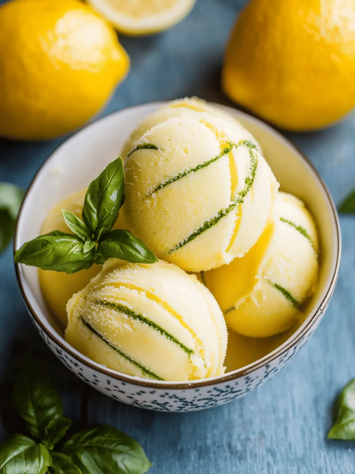 Lemon Basil Sorbet