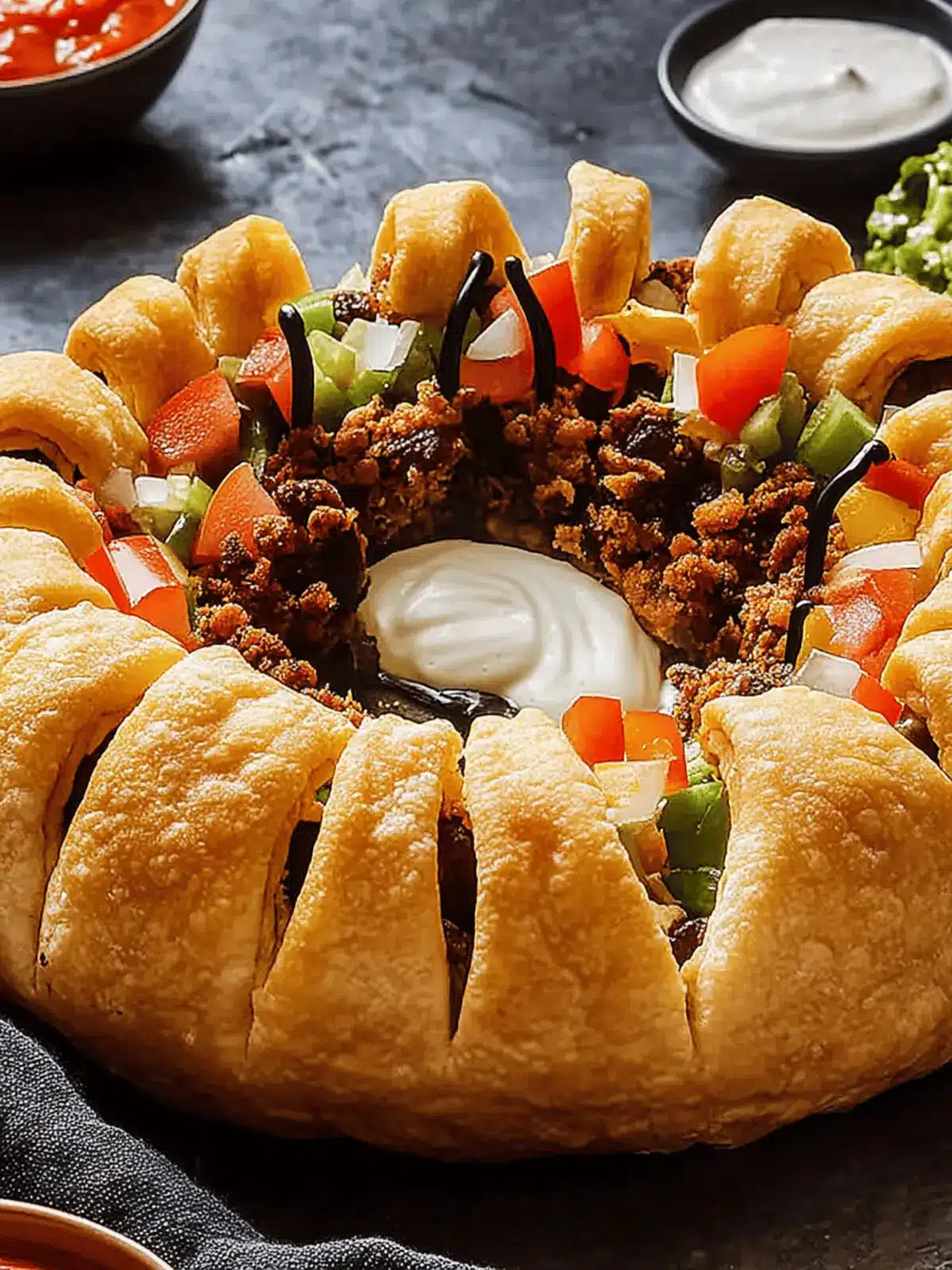 Creepy-Cool Spider Taco Ring: Fun for Halloween Feasts 4 Spider Taco Ring