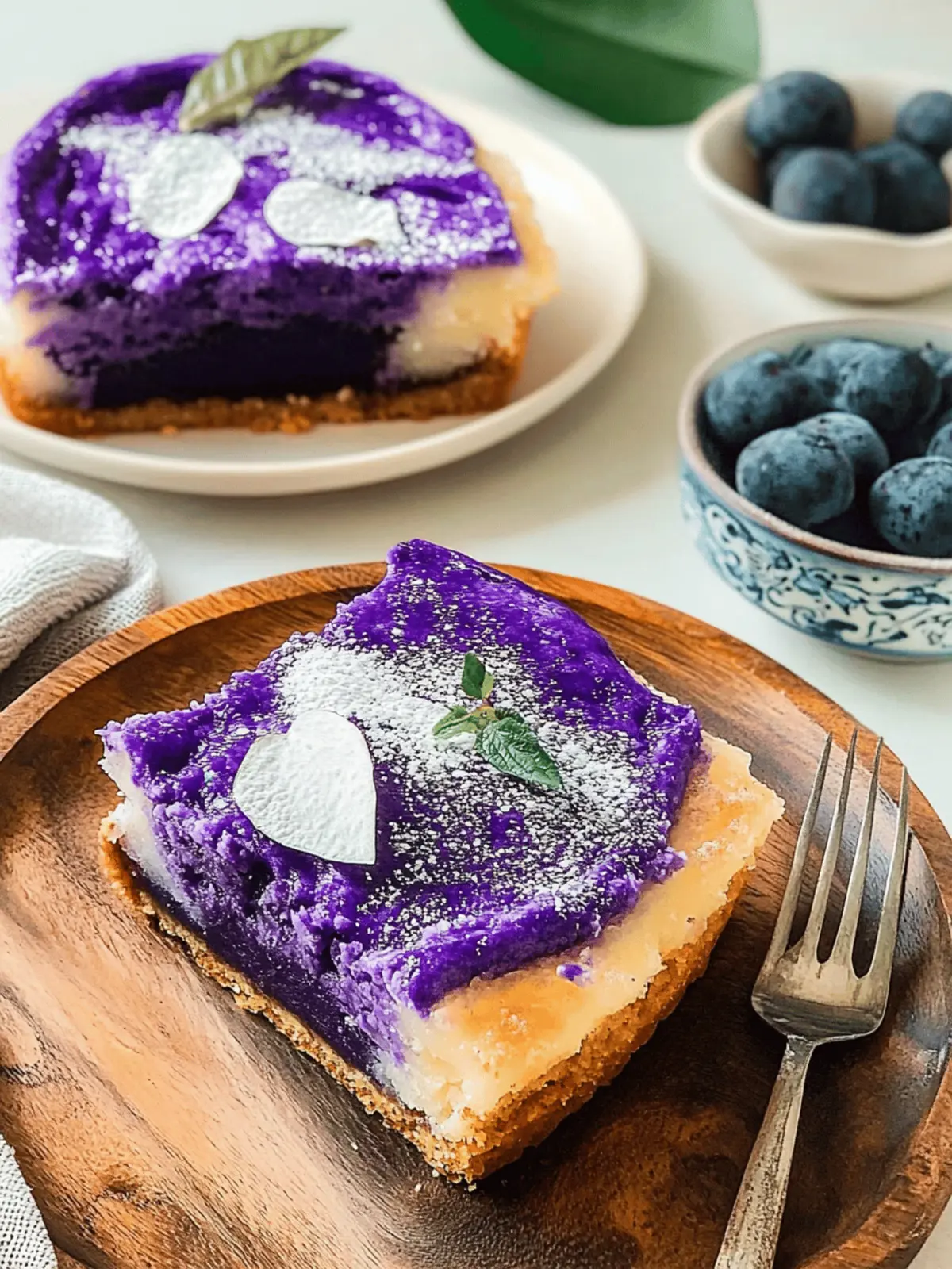 Ube Cassava Cake with Macapuno