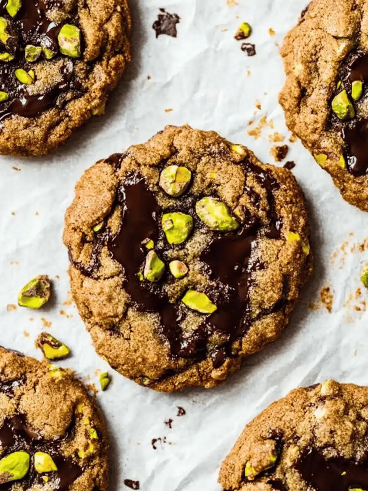 Vegan Dark Chocolate Chunk Pistachio Cookies