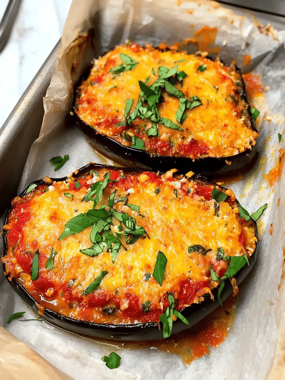 Vegan Stuffed Eggplant Parmesan