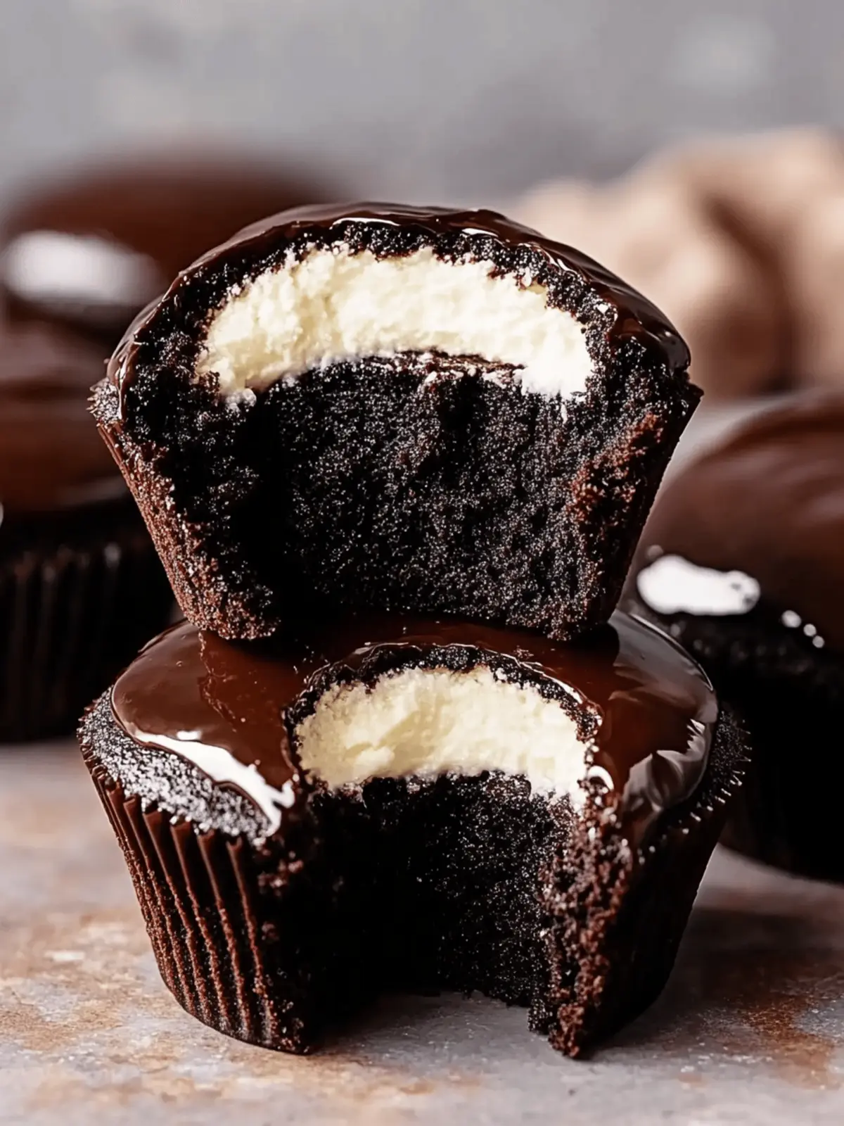 Sinfully Delicious Cream Filled Chocolate Cupcakes with Ganache 5 Cream Filled Chocolate Cupcakes with Ganache