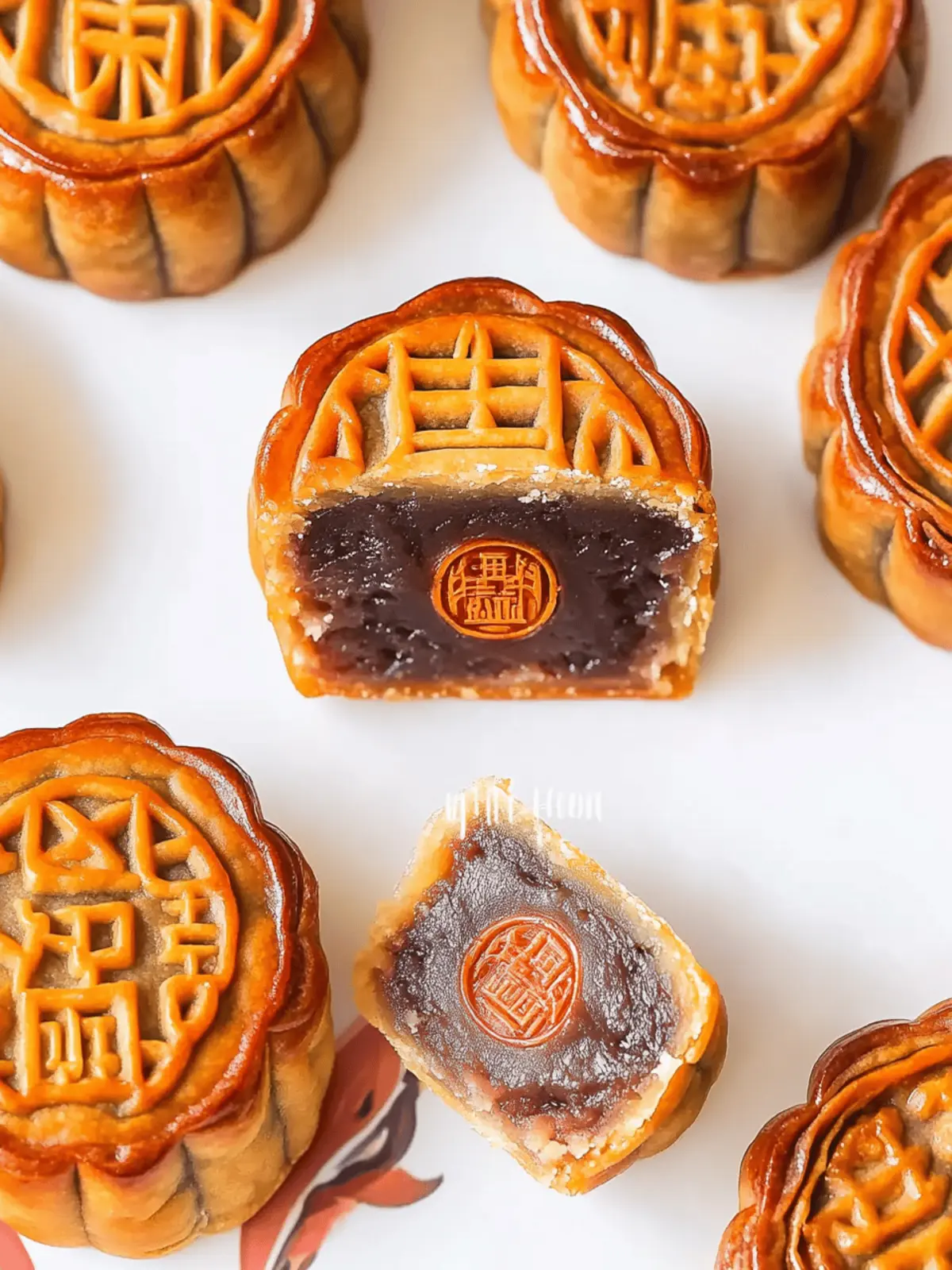 Chinese Mooncakes with Red Bean Paste