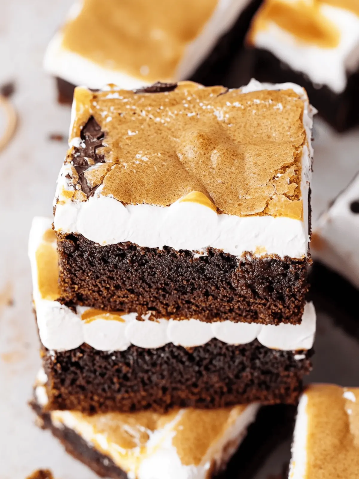 Decadent S'mores Brownies with Fluffy Meringue Delight 2 S'mores Brownies
