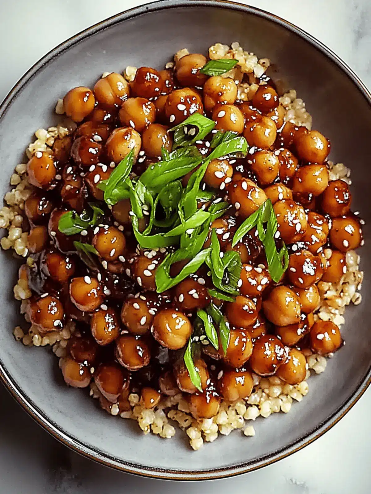 Vegan Sticky Sesame Chickpeas