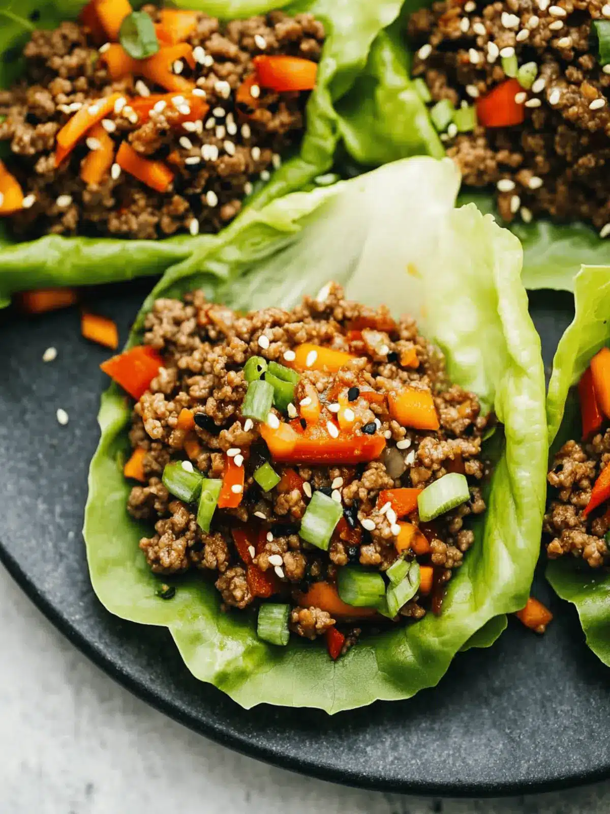 Asian-Style Ground Beef Lettuce Wraps