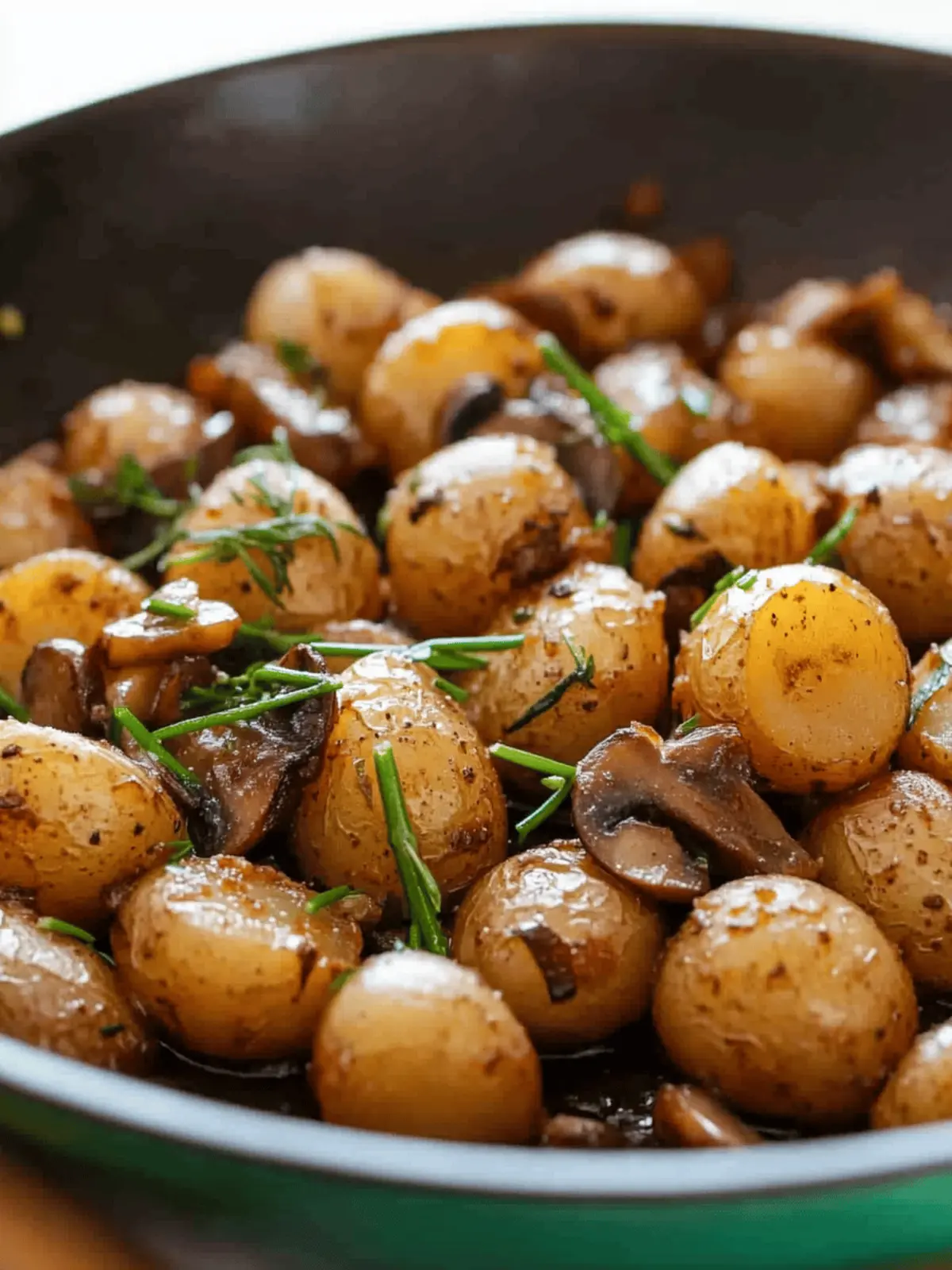Roasted Baby Potatoes in a Homemade Mushroom Sauce