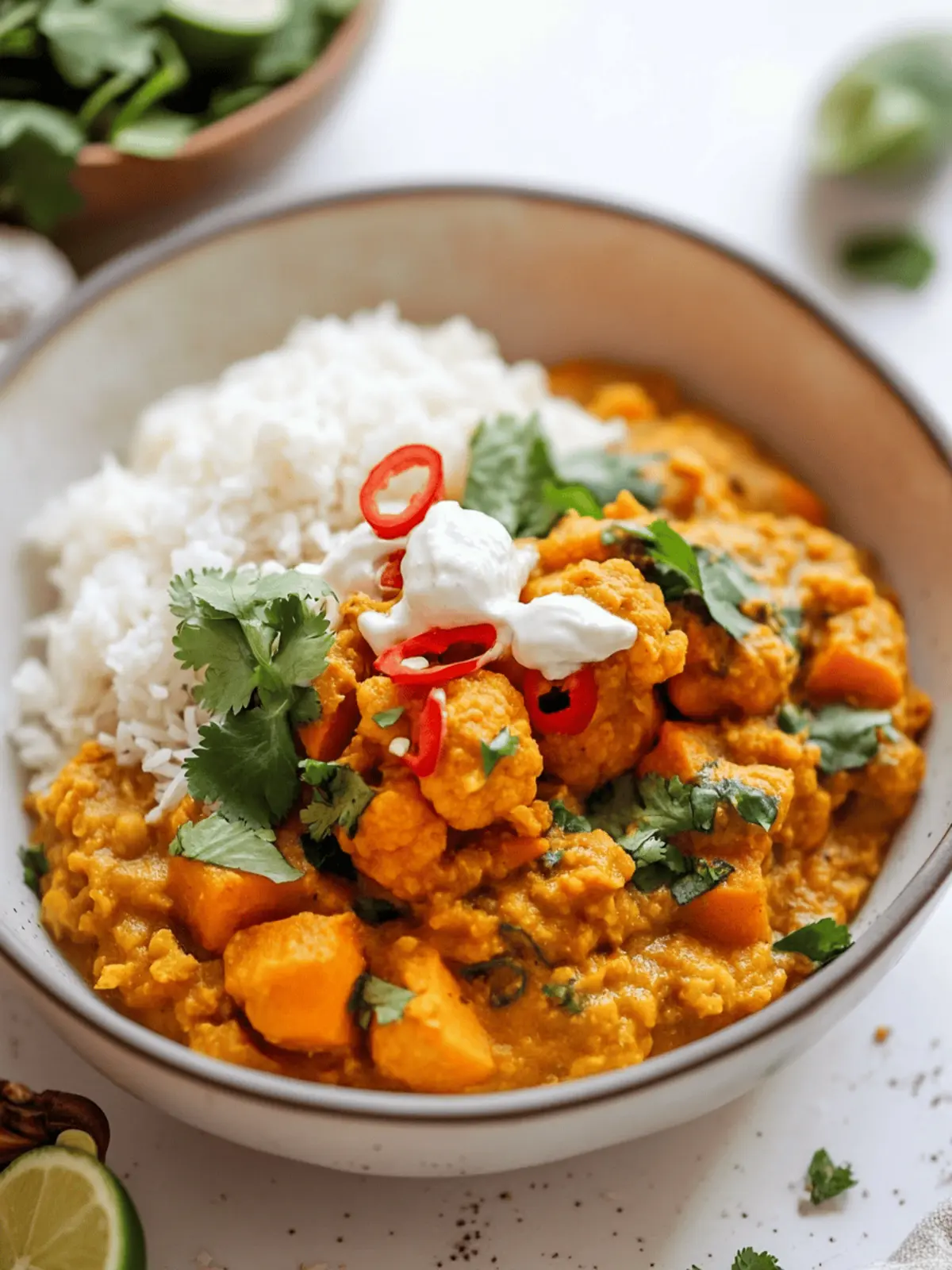 Roast Cauliflower & Sweet Potato Dal