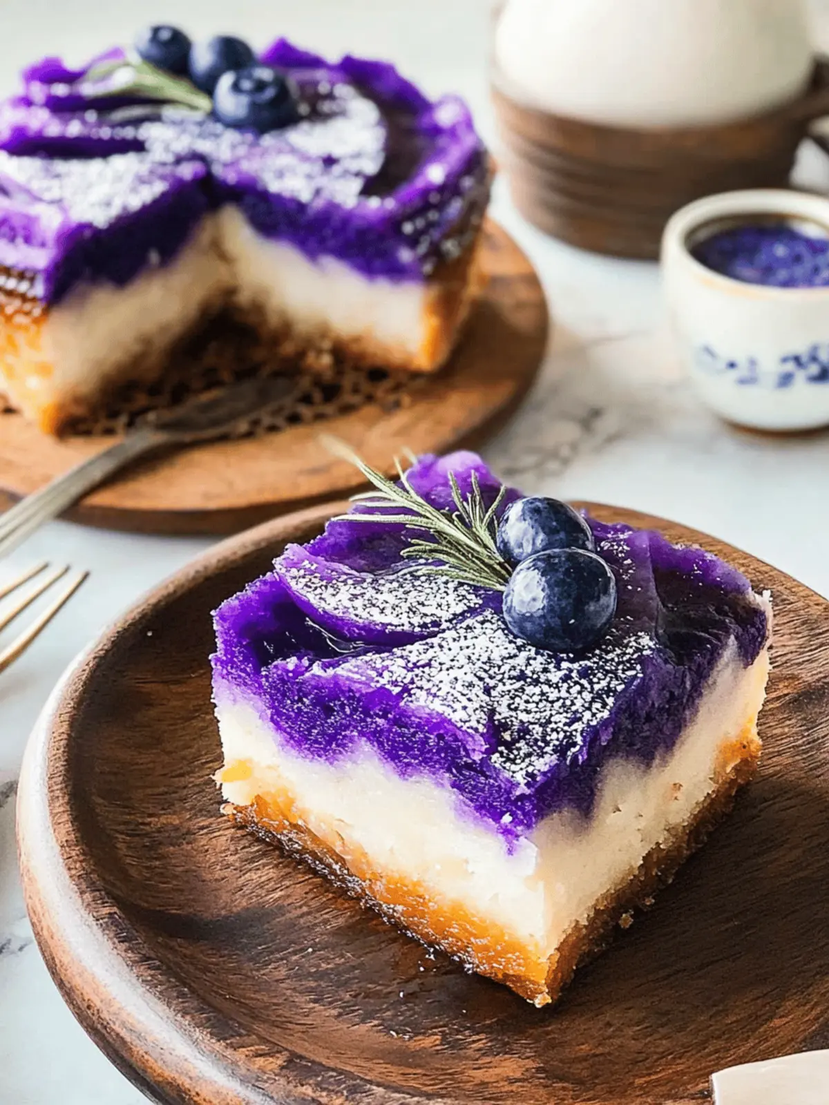 Ube Cassava Cake with Macapuno