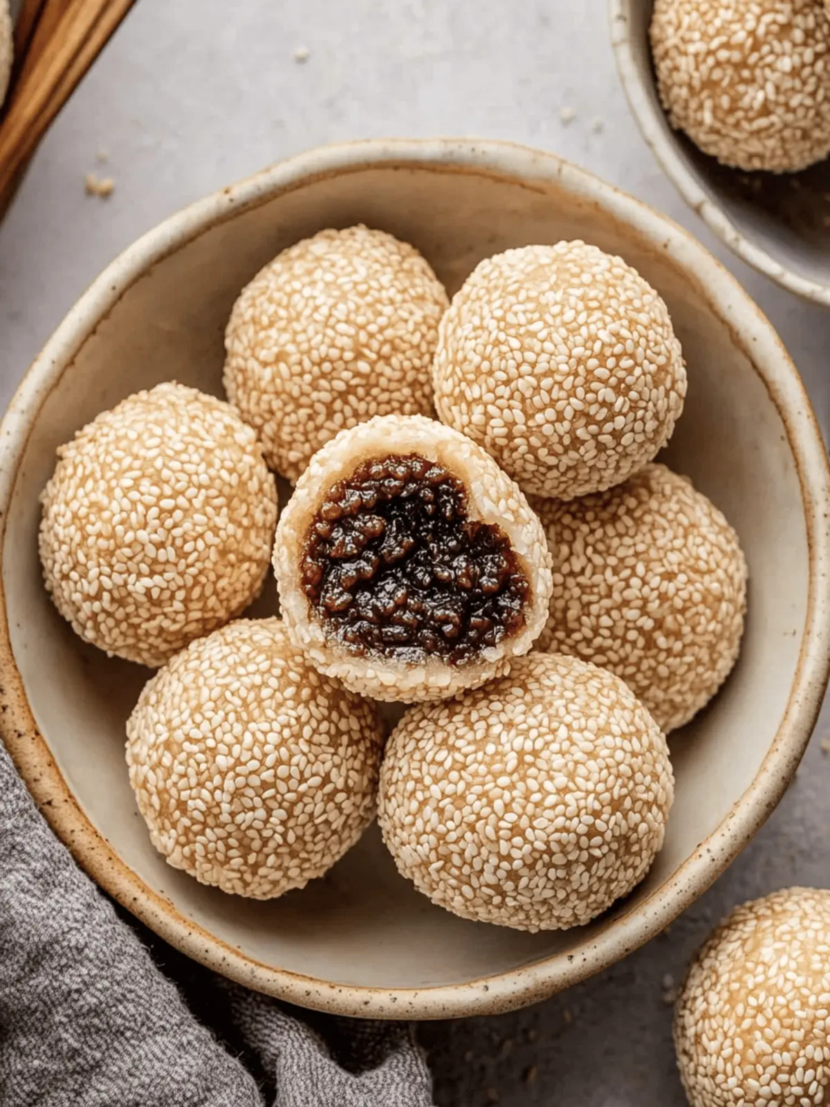 Sesame Balls with Red Bean Paste