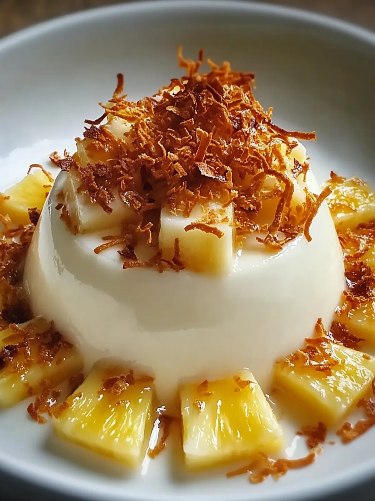 Coconut Cream Panna Cotta with Pineapple