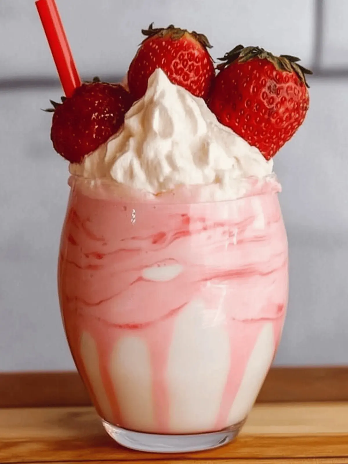 2-Ingredient Strawberry Whipped Milk