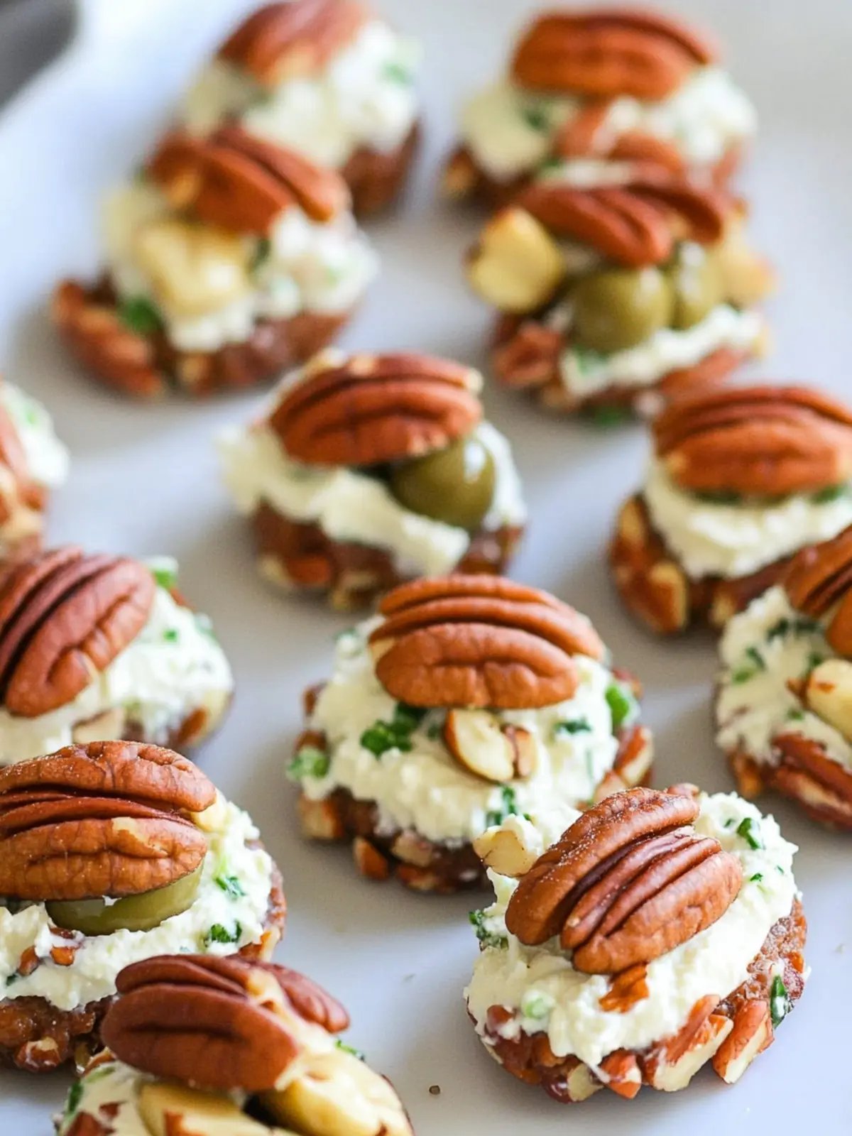 Cream Cheese and Olive Pecan Appetizer Bites