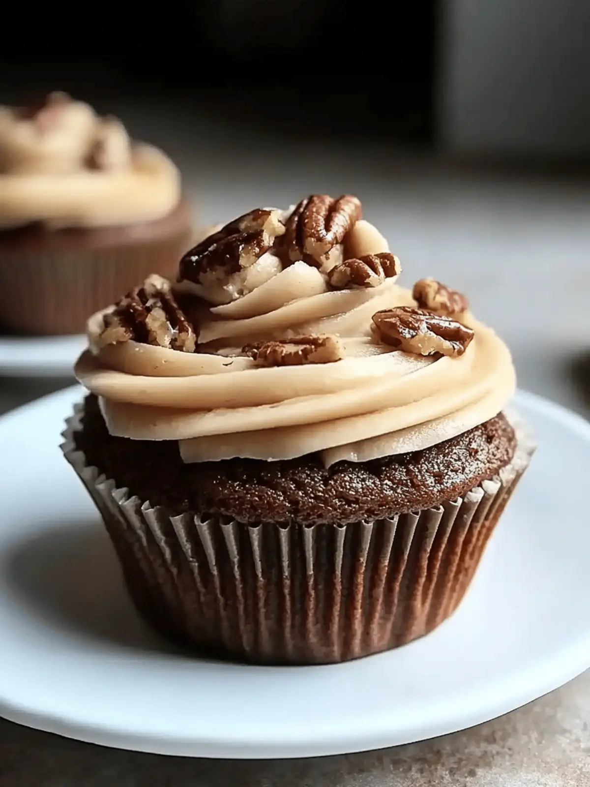 Indulge in Chocolate Bourbon Pecan Pie Cupcakes with Butter Frosting 5 Chocolate Bourbon Pecan Pie Cupcakes with Butter Pecan Frosting
