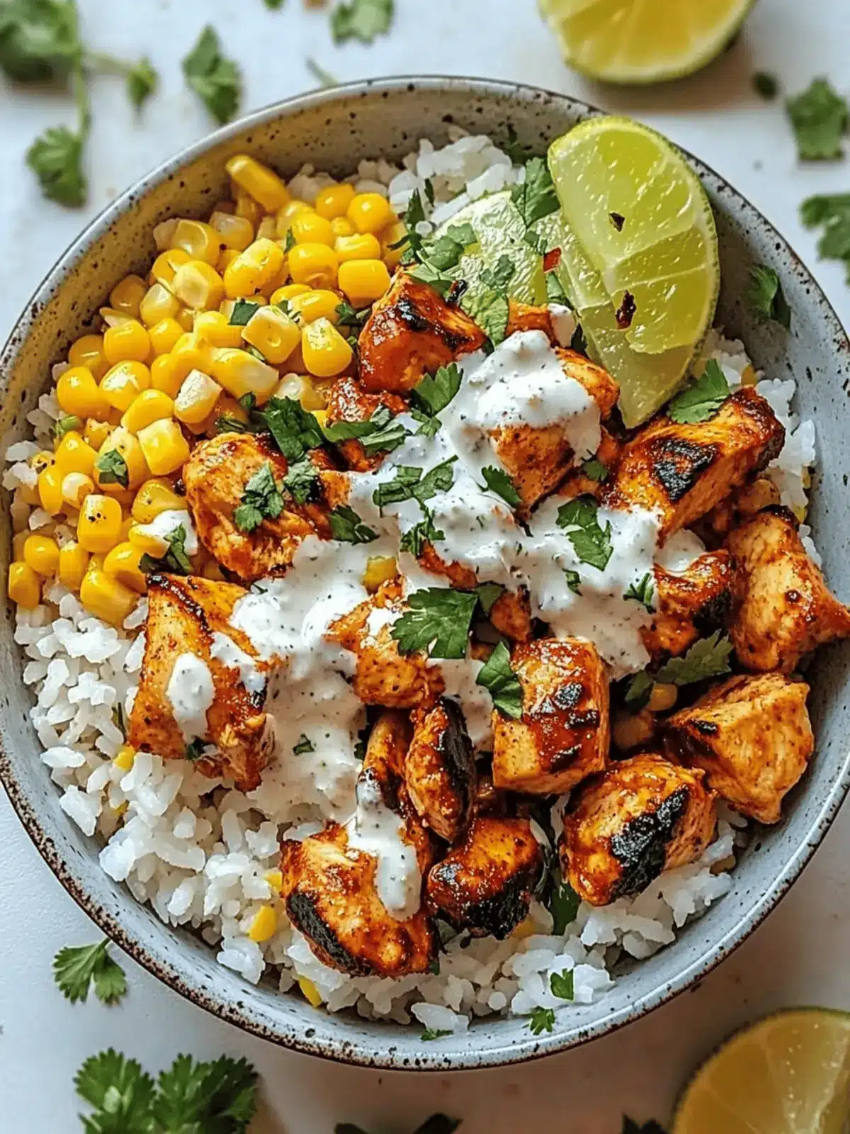 Street Corn Chicken Rice Bowl