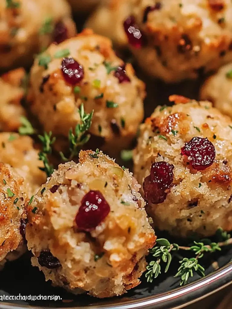 Cranberry Turkey Stuffing Balls
