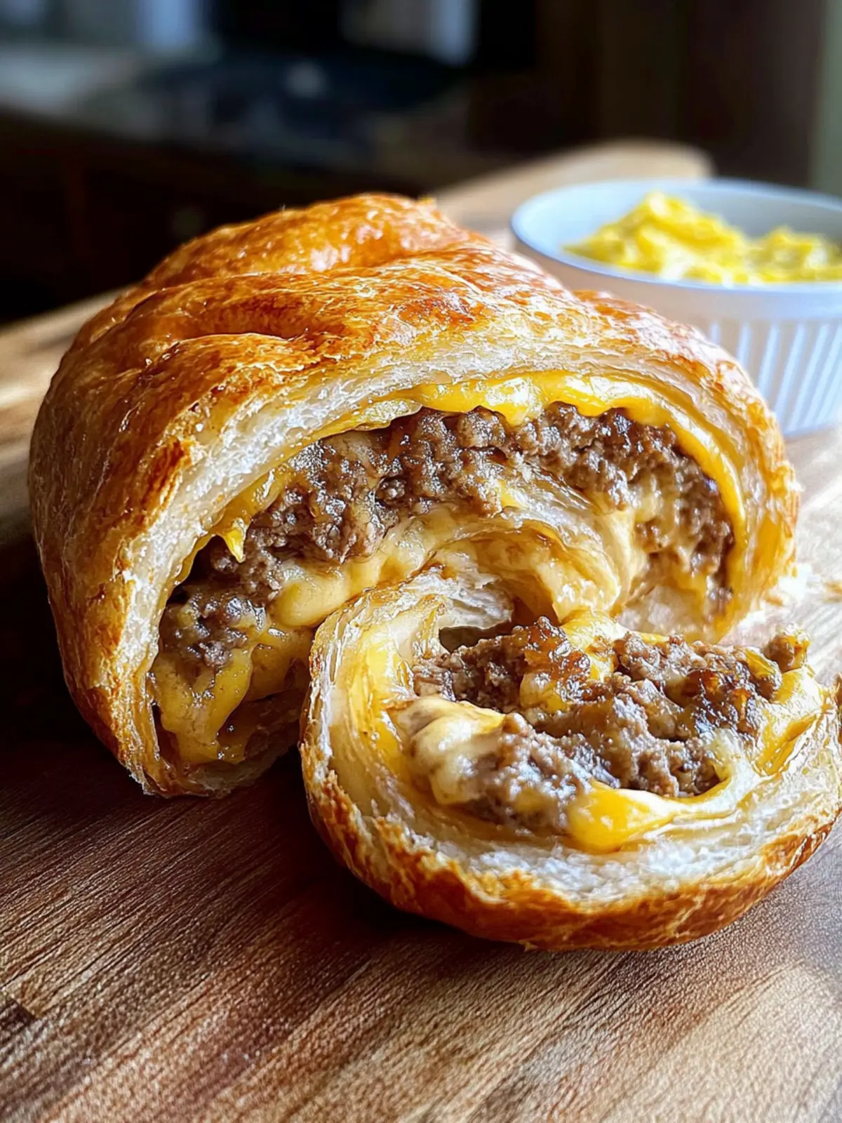 Viral Cheeseburger Onion Ring Roll