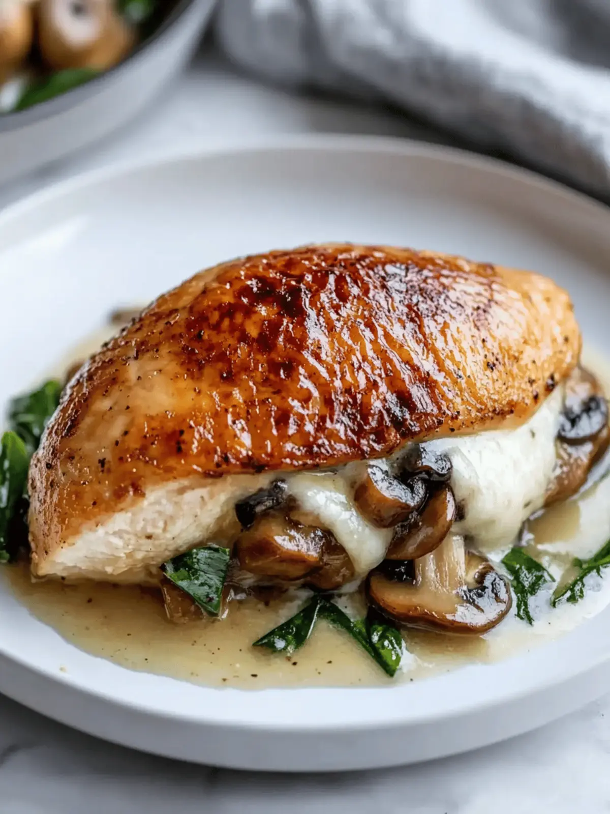 Mushroom Stuffed Chicken Breast
