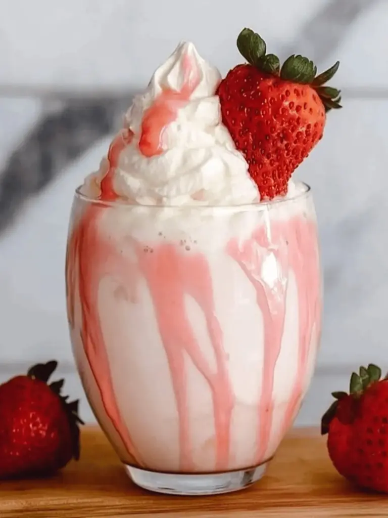 2-Ingredient Strawberry Whipped Milk
