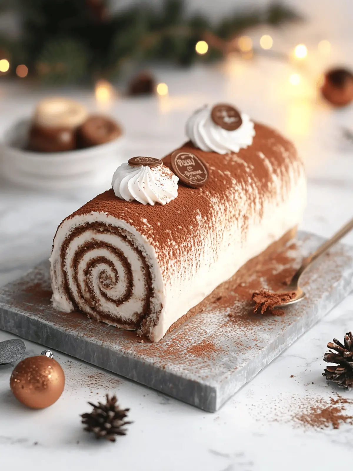 Gourmet Tiramisu Yule Log Cake