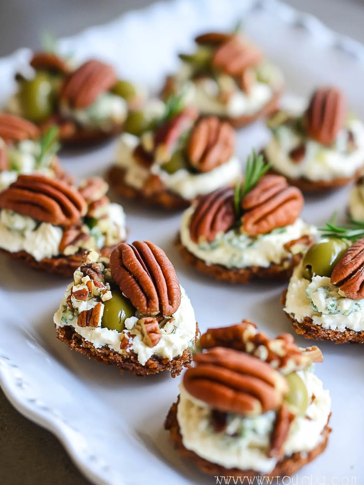 Cream Cheese and Olive Pecan Appetizer Bites