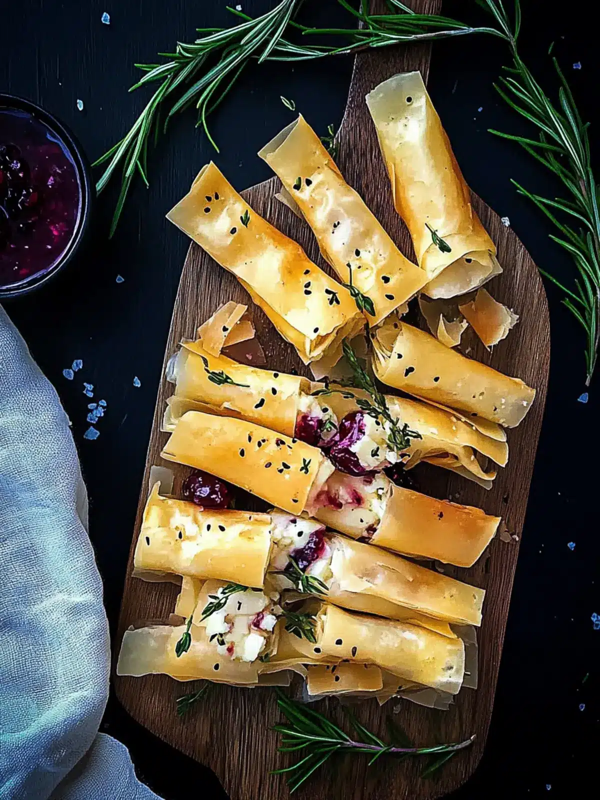 Cranberry and Brie Filo Crackers That Steal the Show 5 Cranberry and Brie Filo Crackers