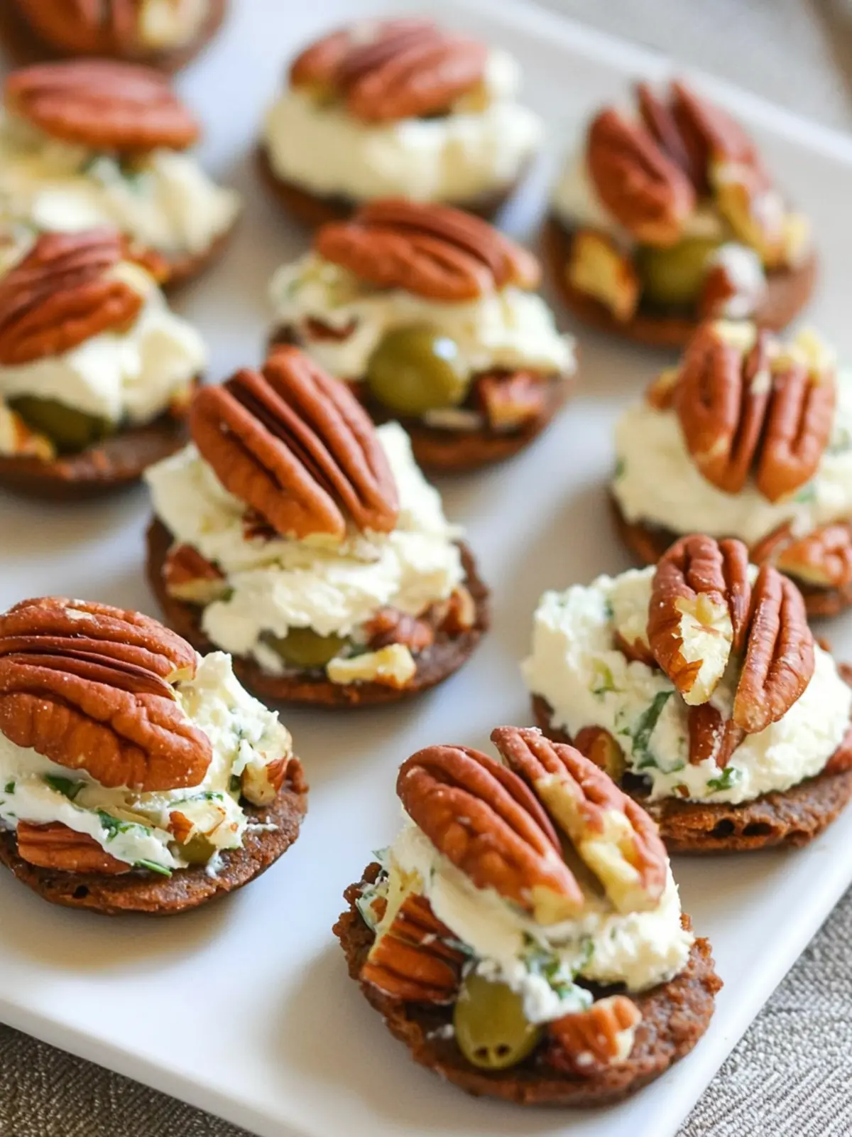 Cream Cheese and Olive Pecan Appetizer Bites