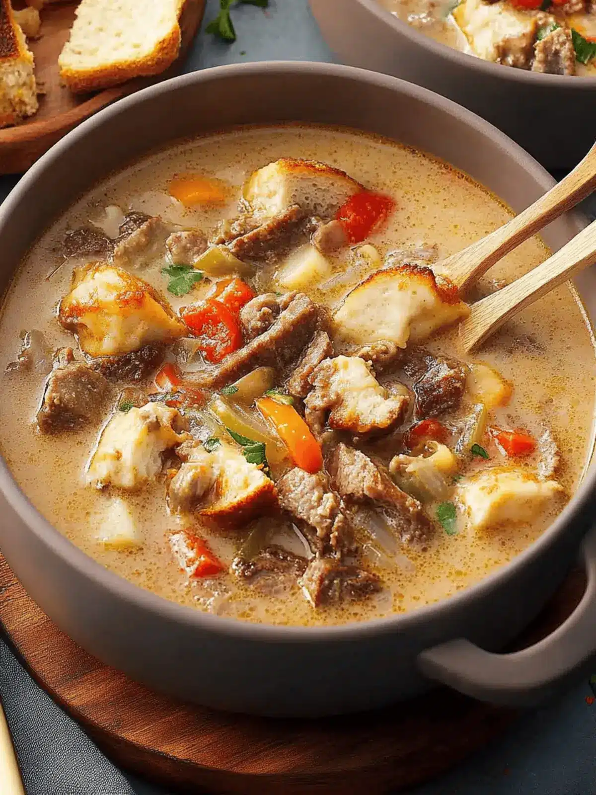 Philly Cheesesteak Soup: Comfort in Every Savory Spoonful 2 Philly Cheesesteak Soup