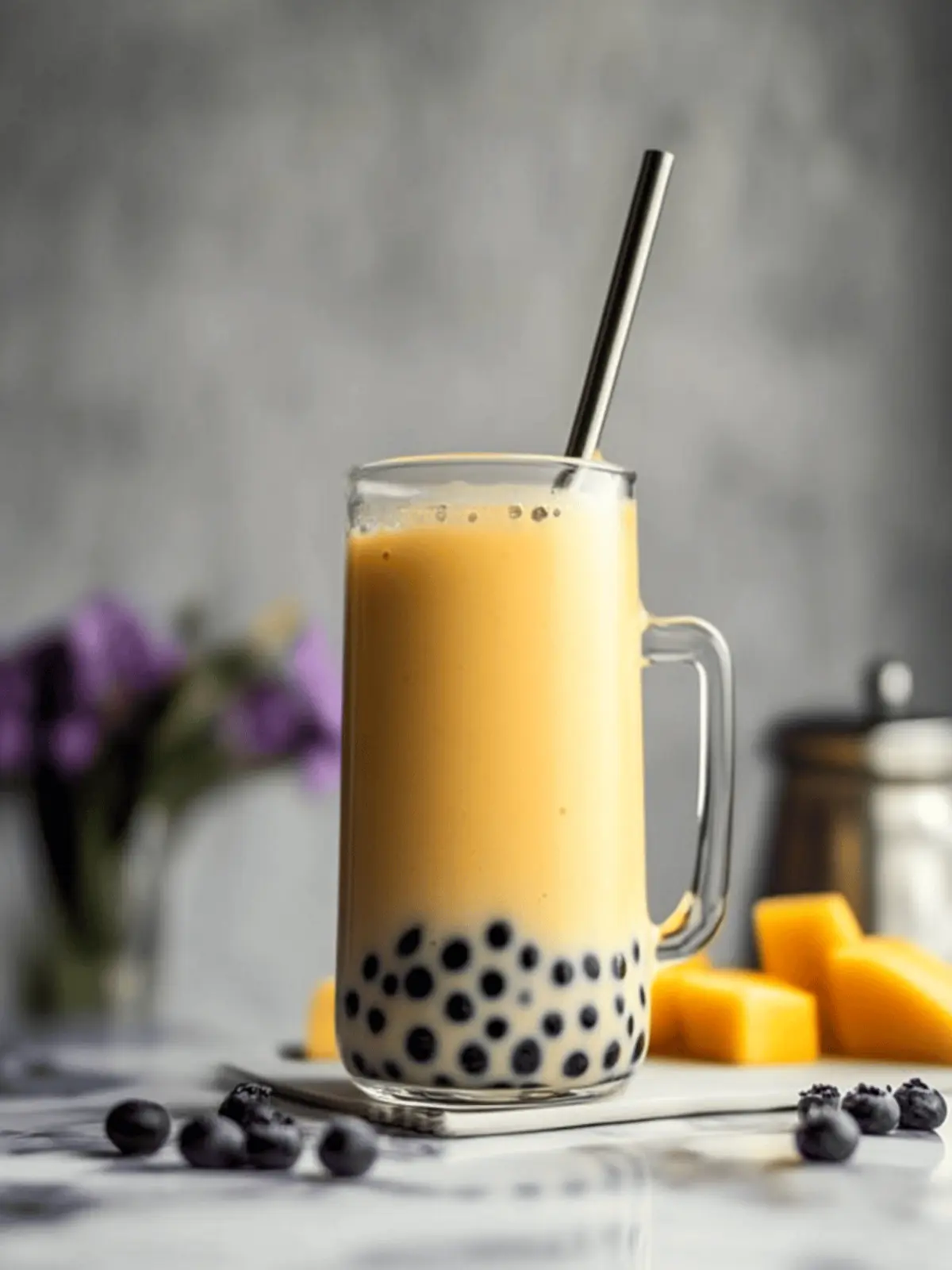 Mango Milk Boba Tea