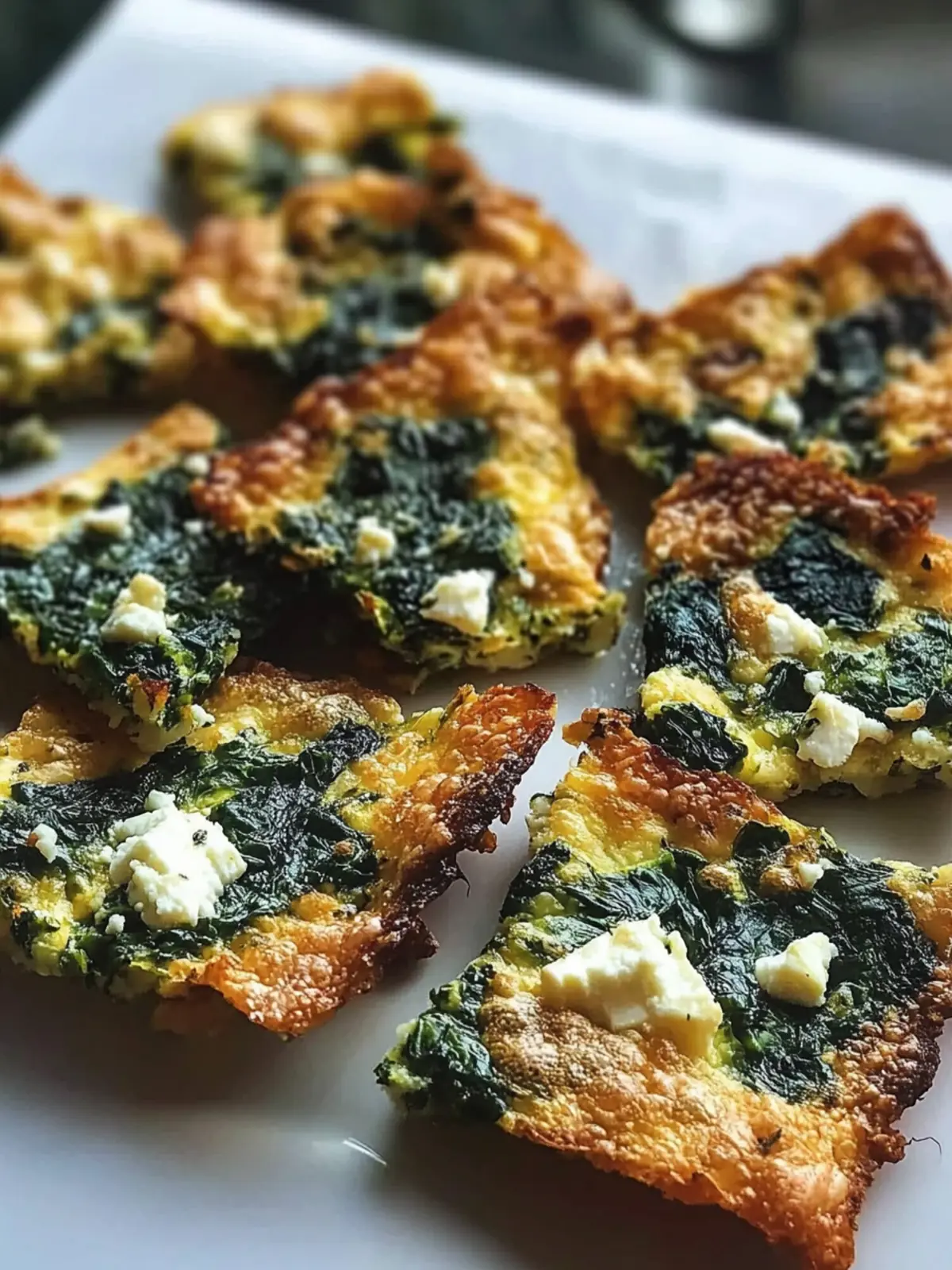 Mediterranean Spinach and Feta Cheese Crisps