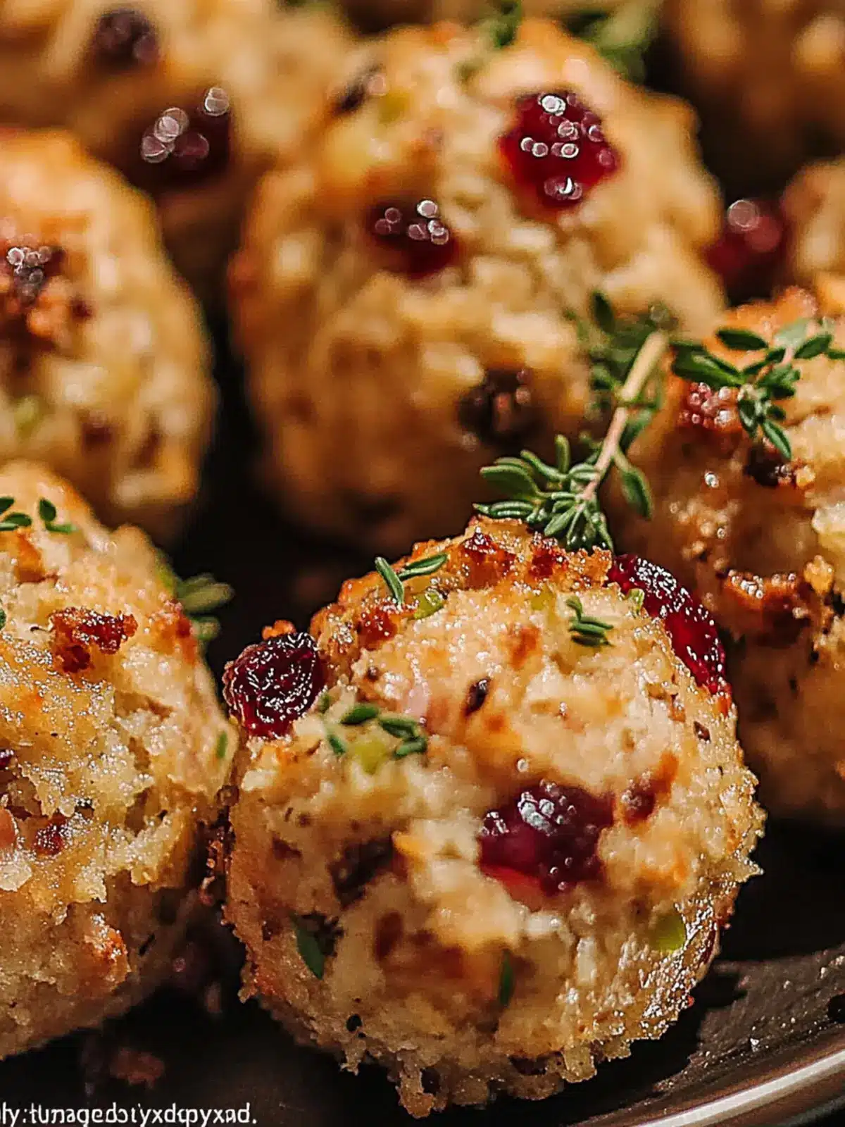 Cranberry Turkey Stuffing Balls