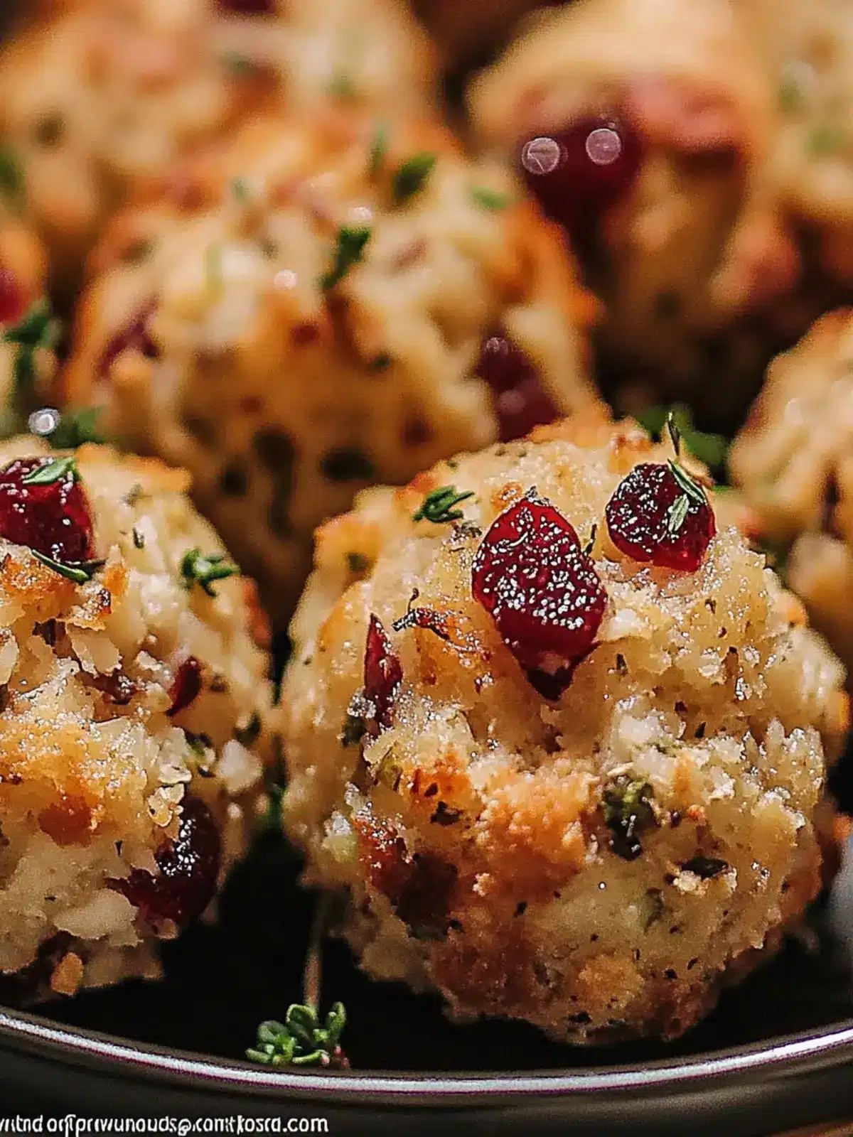 Cranberry Turkey Stuffing Balls