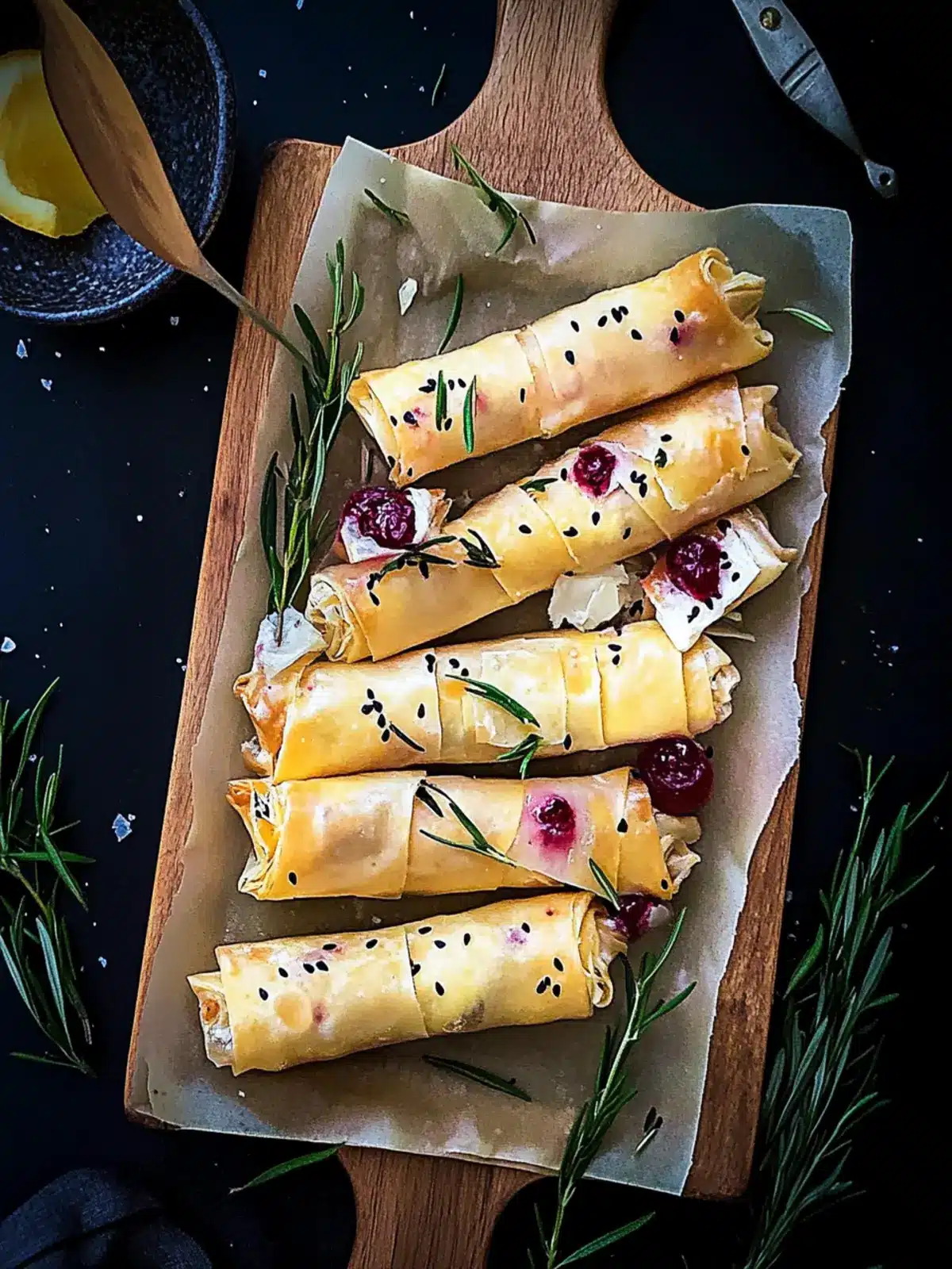 Cranberry and Brie Filo Crackers That Steal the Show 2 Cranberry and Brie Filo Crackers
