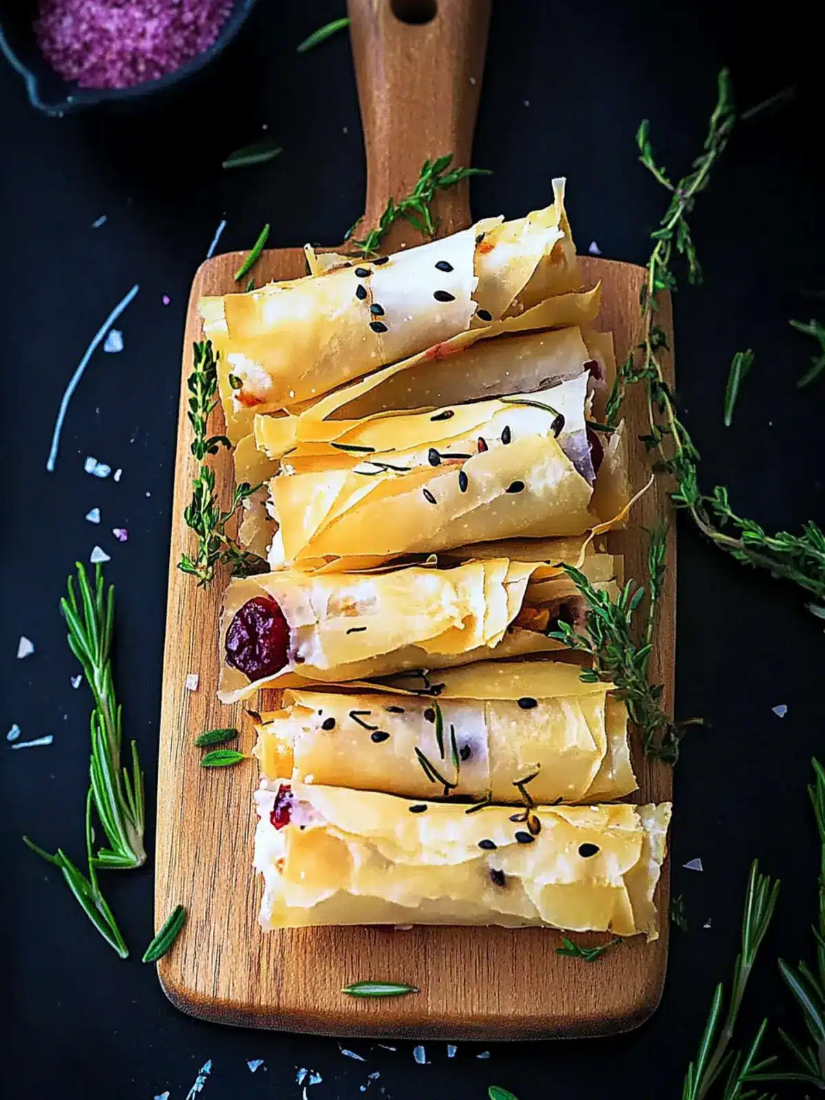 Cranberry and Brie Filo Crackers That Steal the Show 4 Cranberry and Brie Filo Crackers