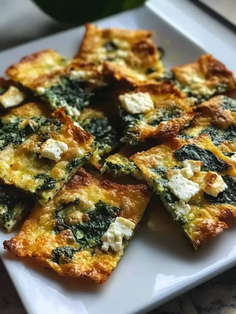 Mediterranean Spinach and Feta Cheese Crisps